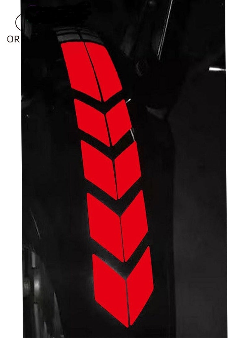 OR MENG 4 Pcs Motorcycle Decorative Sticker, Front Fender Arrow Sticker Decoration Warning Reflective Tape Accessories Universal Motorcycle Decals Graphics (Red) - Image 3